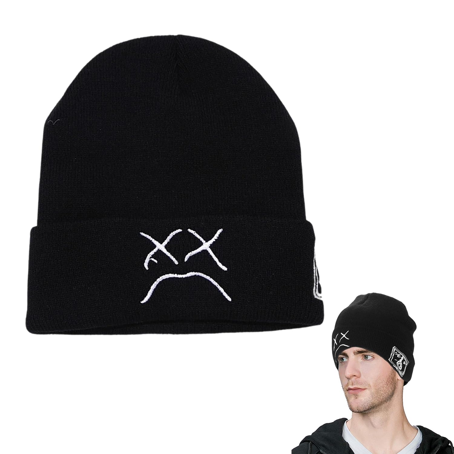 y2k work cap archive beanie black cap 平成 Onperpoe Cool Beanie Hat - Fashion Warm Knitted Cap, Funny Graphic
